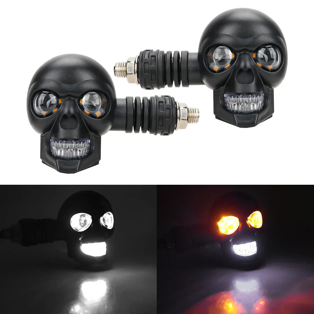 Clignotant de vélo à tête de mort sombre