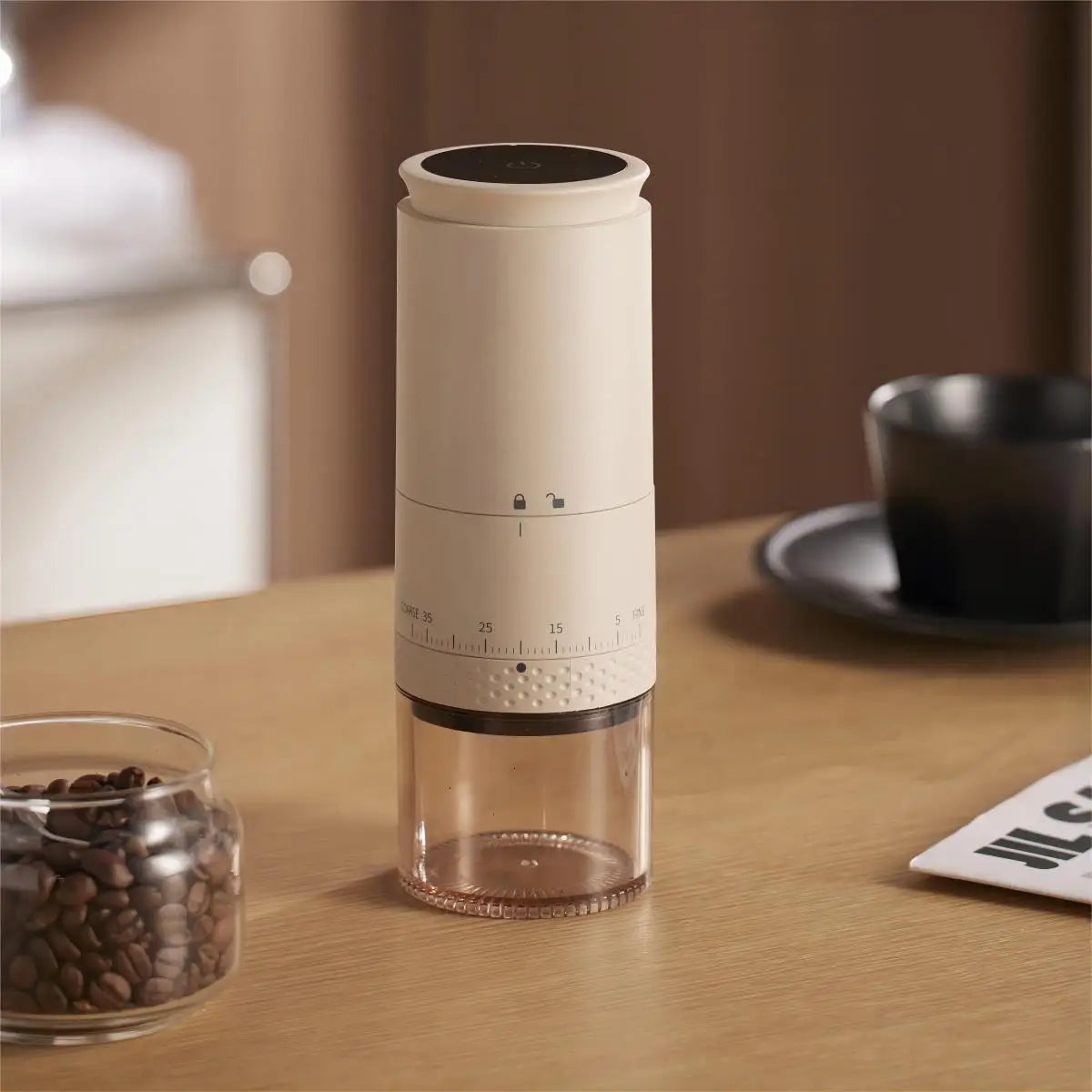 Moulin à café électrique compact - Moulin à café à meules rechargeable
