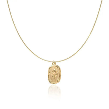 Delicate Flower Drop Pendant Necklace - Halri