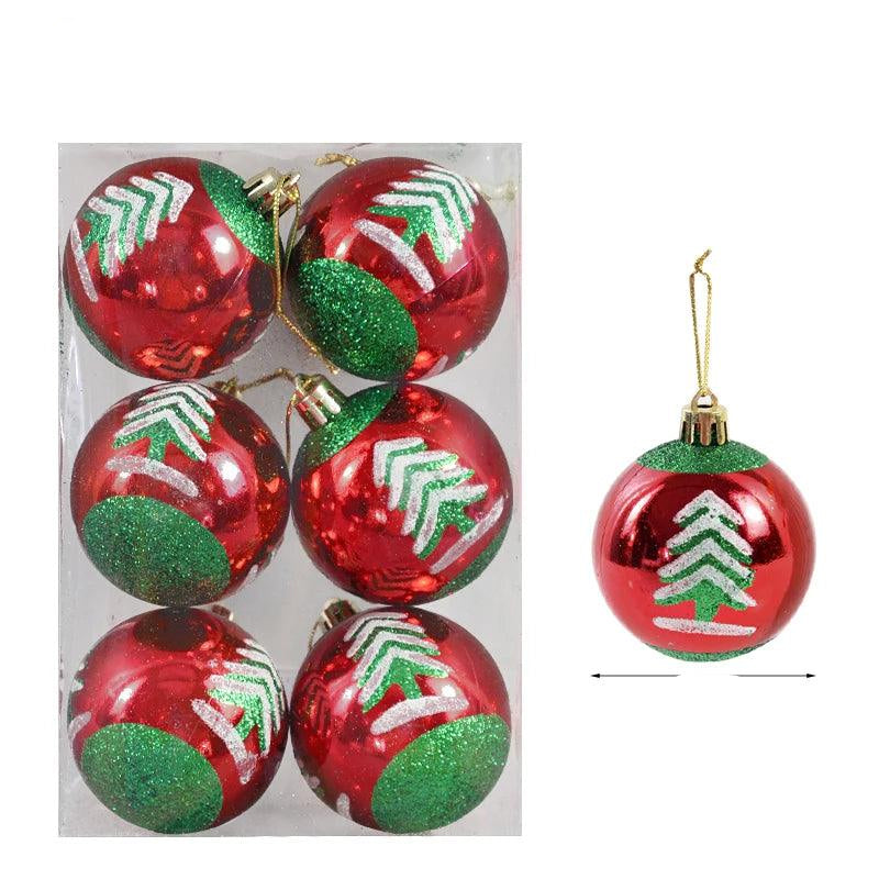 Ensemble de 6 boules de Noël en verre coloré