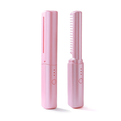 Peigne chauffant électrique portable pour lisser les cheveux 