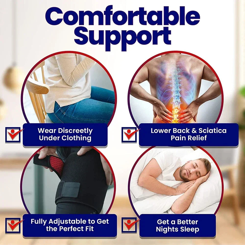 Neoprene Thigh Support Wrap - Adjustable Compression Sleeve