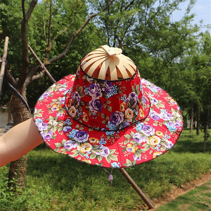 Chapeau de soleil ajustable en bambou naturel 