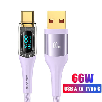 Câble USB de charge rapide avec LED