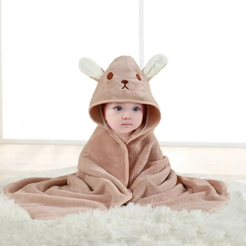 Adorable serviette de bain à capuche pour enfants