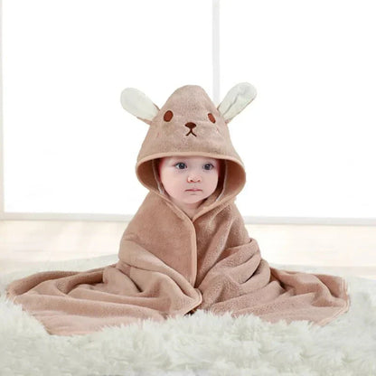 Adorable serviette de bain à capuche pour enfants