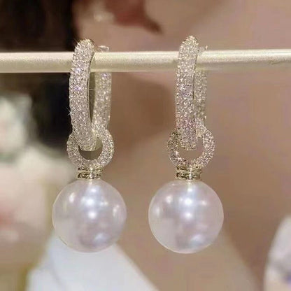 Boucles d'oreilles pendantes rondes en forme de cœur