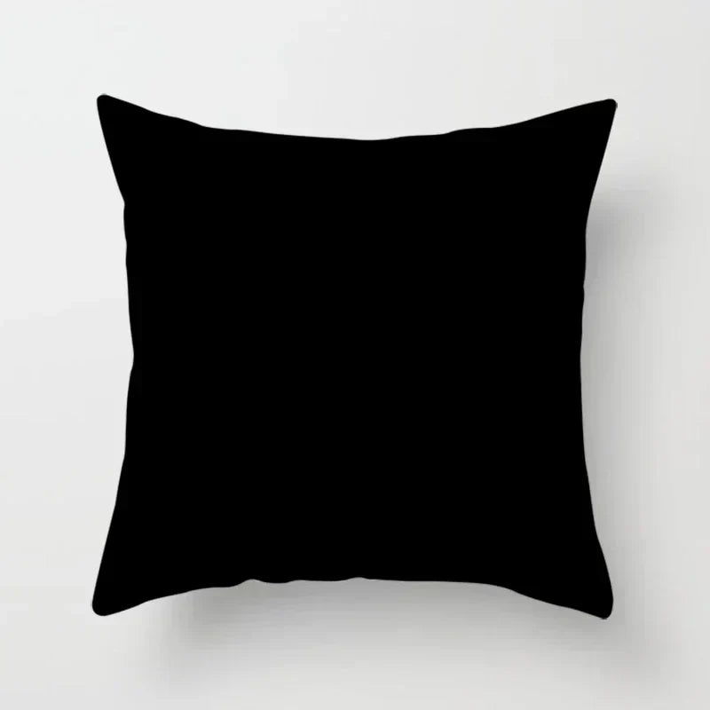 Housse de coussin décorative élégante noire et blanche à motifs abstraits