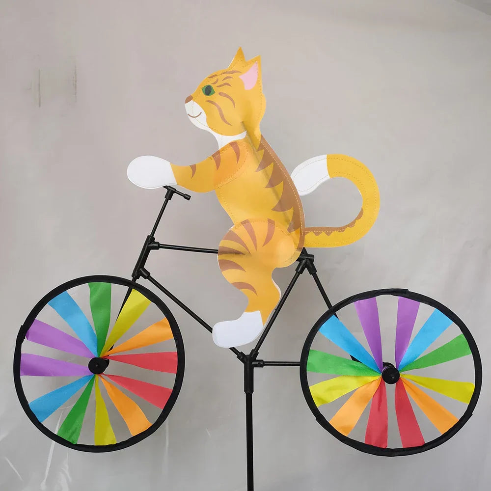 Colorful Bike Cat Yard Statue - Halri
