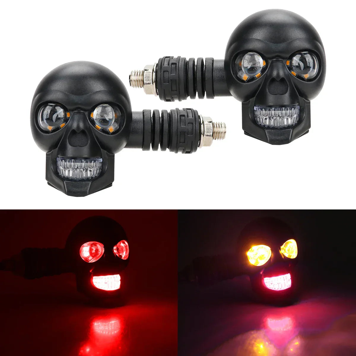 Clignotant de vélo à tête de mort sombre