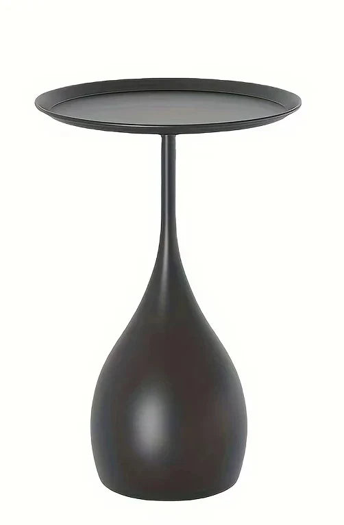 Table d'appoint compacte avec lampe ronde moderne et éclairage LED.