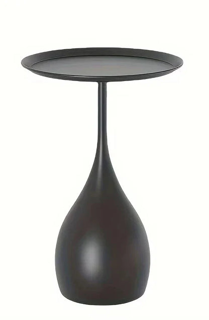 Table d'appoint compacte avec lampe ronde moderne et éclairage LED.