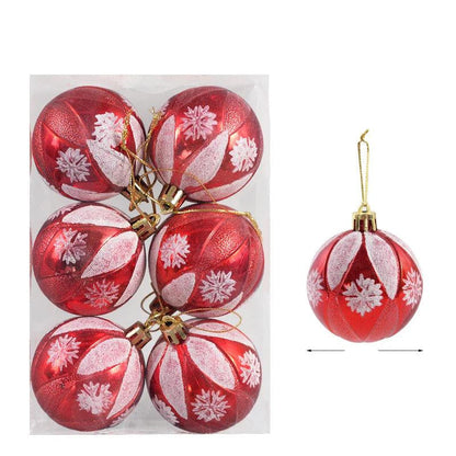 Ensemble de 6 boules de Noël en verre coloré