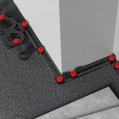 Compact Metal Folding Tile Measuring Ruler