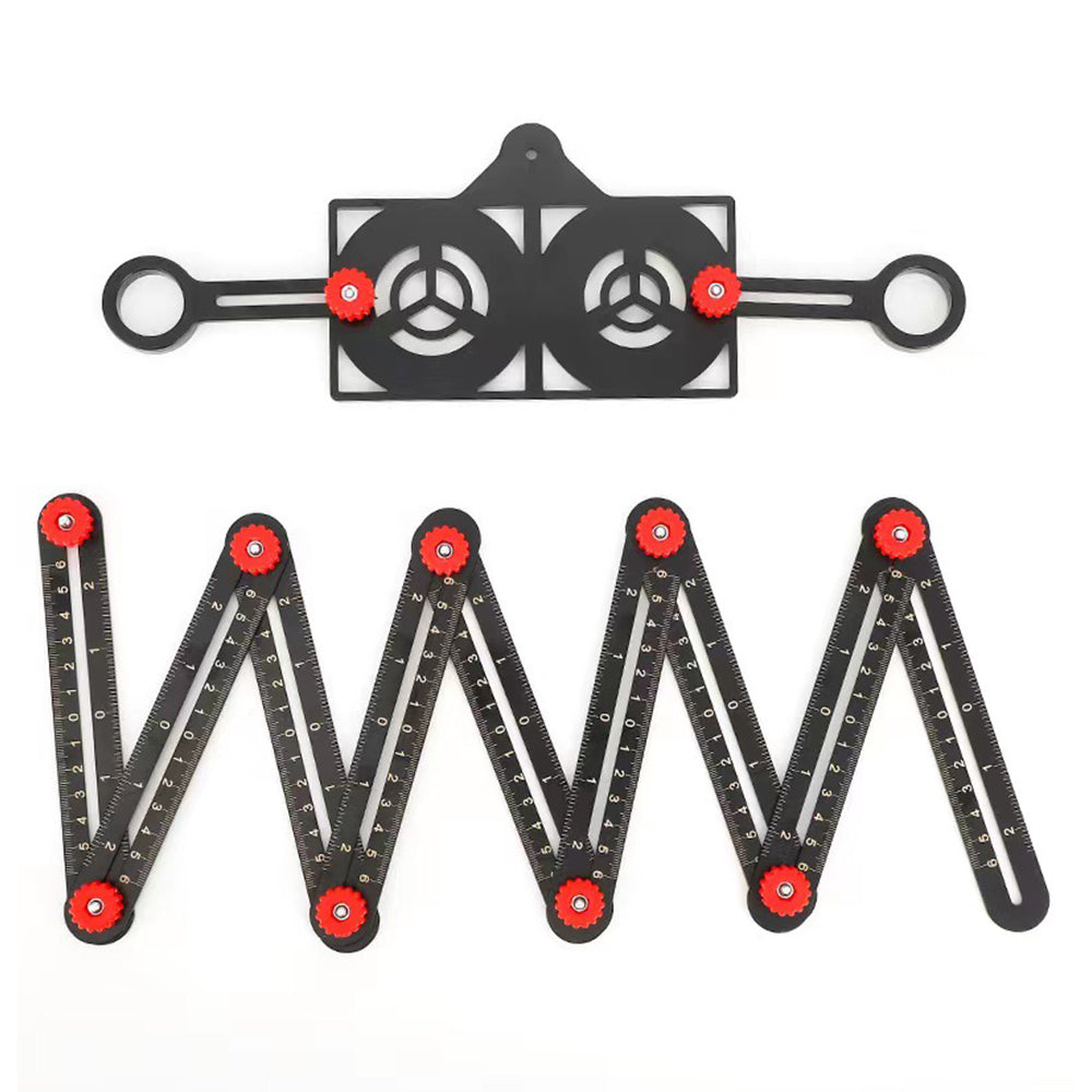 Compact Metal Folding Tile Measuring Ruler