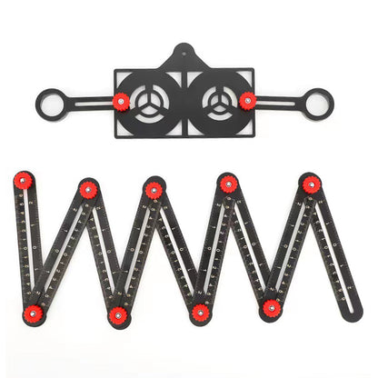 Compact Metal Folding Tile Measuring Ruler