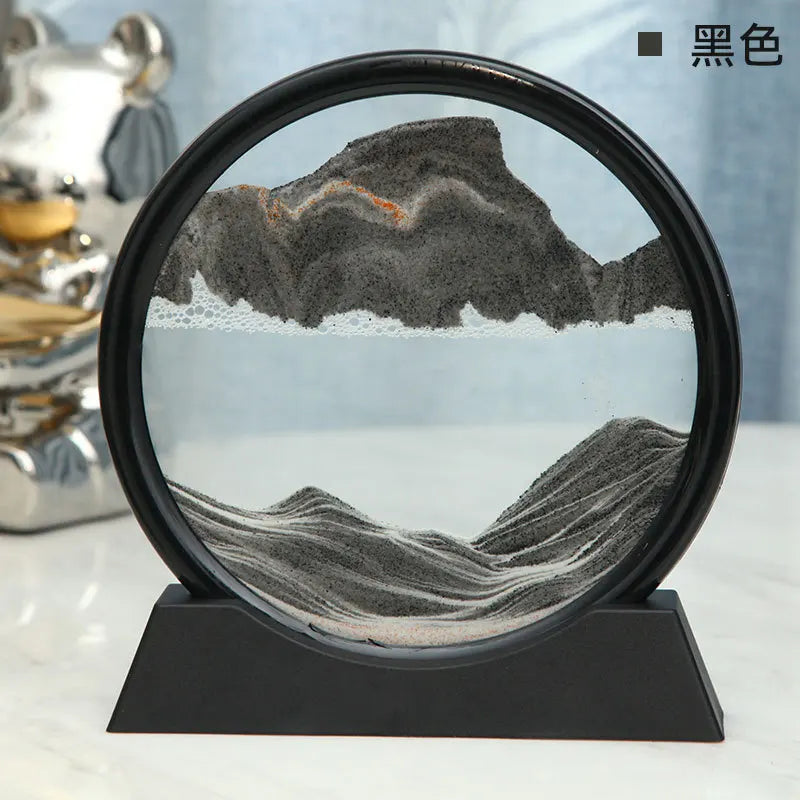 Décoration apaisante en verre et sphère d'art 3D en sable