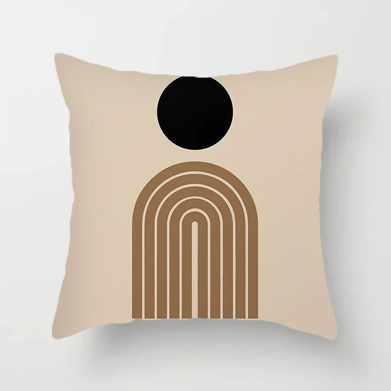 Housse de coussin décorative élégante noire et blanche à motifs abstraits