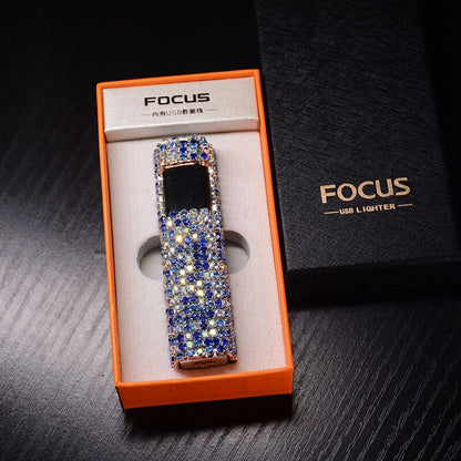 Briquet rechargeable coupe-vent à paillettes