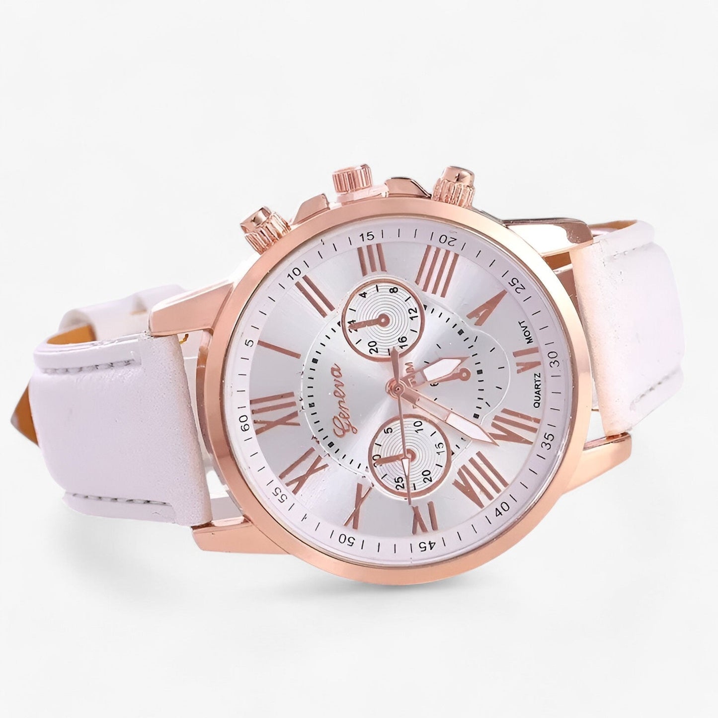 Montre femme étanche en cuir 42 mm