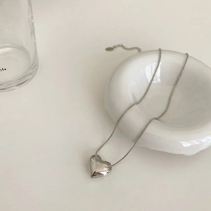 Collier romantique à maillons en forme de cœur