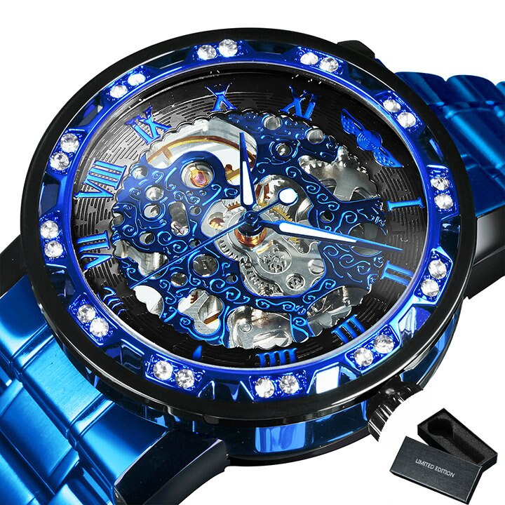 Montre squelette automatique audacieuse pour homme 