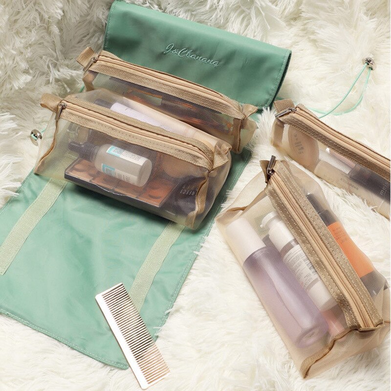 Trousse de rangement de maquillage pliable et portable pour les voyages