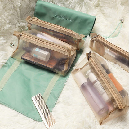 Trousse de rangement de maquillage pliable et portable pour les voyages