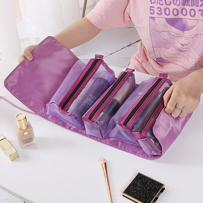 Trousse de rangement de maquillage pliable et portable pour les voyages