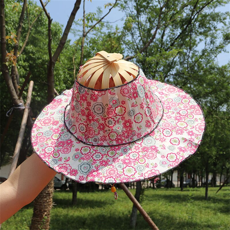 Chapeau de soleil ajustable en bambou naturel 
