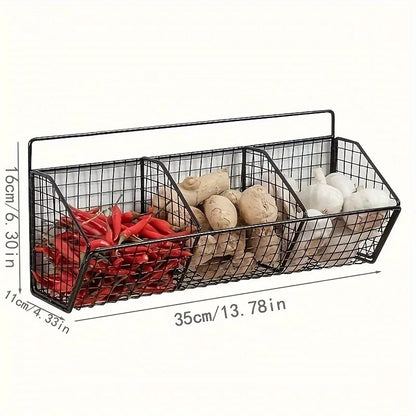 Étagère de rangement de cuisine à 3 niveaux, gain de place - Noire
