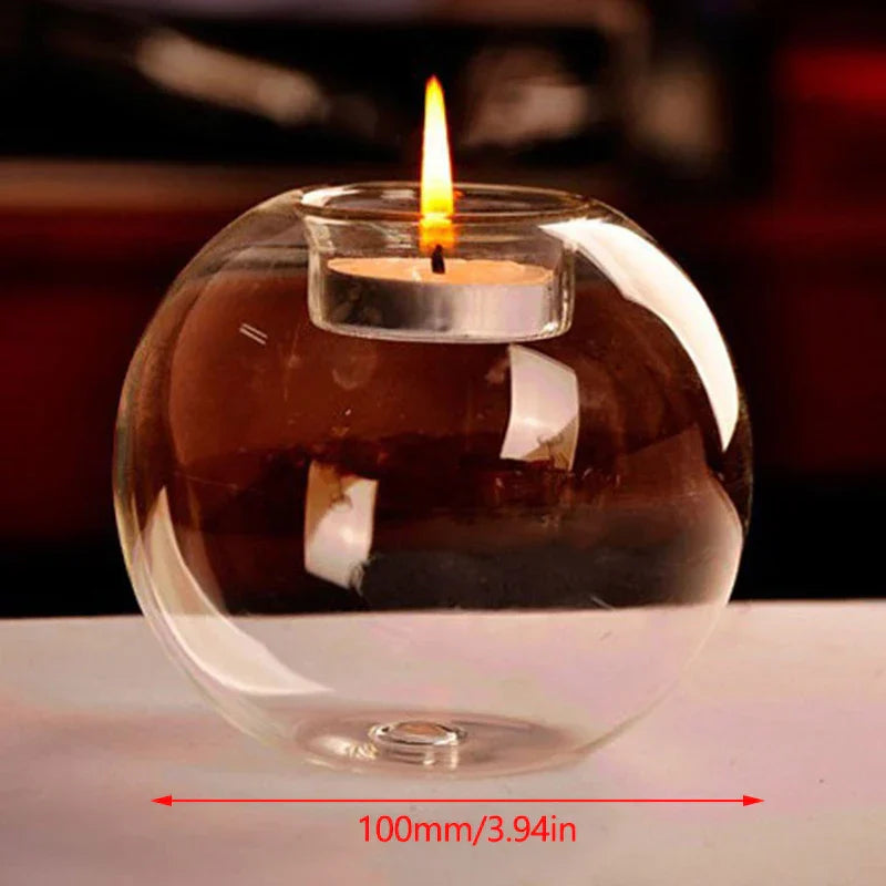 Clear Glass Round Tea Light Holder - Halri