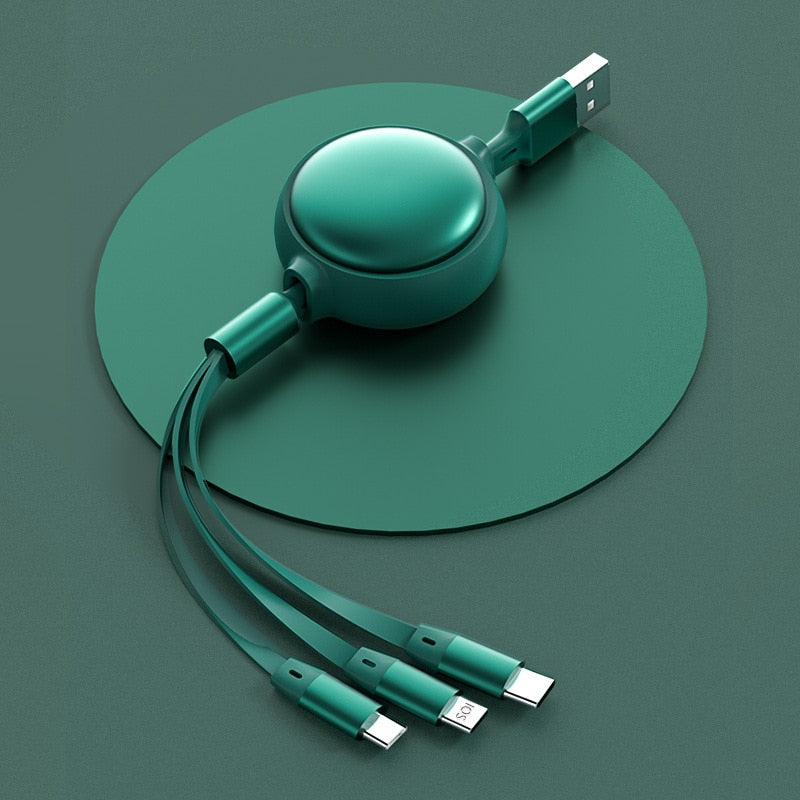 Compact 3in1 Quick Charge Retractable Cable - Halri