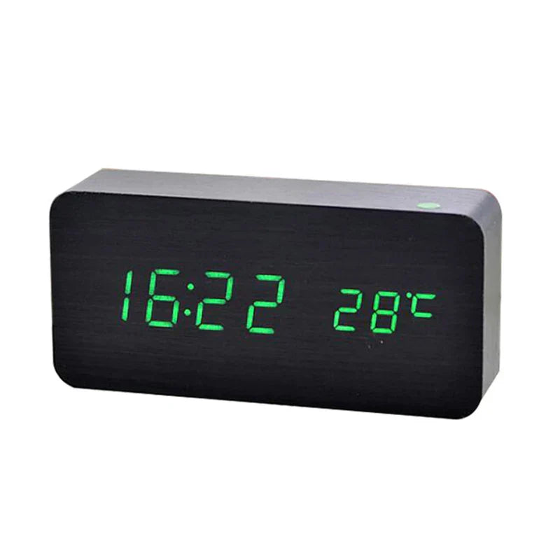 Quiet Wooden LED Table Clock