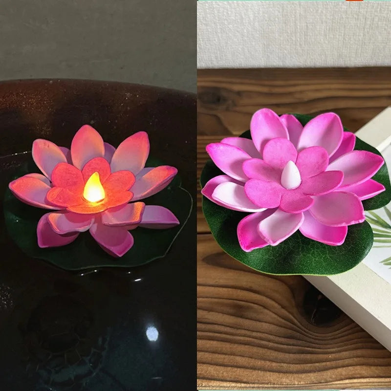 Lampe flottante pour bassin à fleurs avec capteur LED