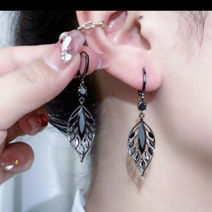 Boucles d'oreilles pendantes en cristal vert brillant