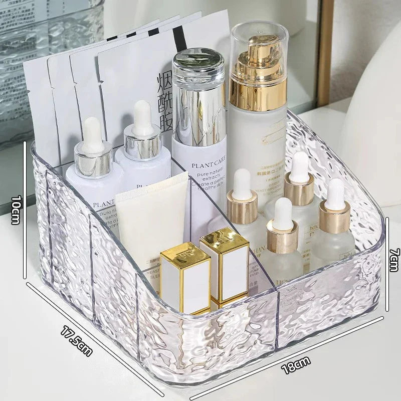 Boîte de rangement de maquillage spacieuse avec motif ondulé