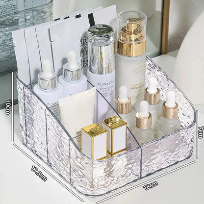 Boîte de rangement de maquillage spacieuse avec motif ondulé