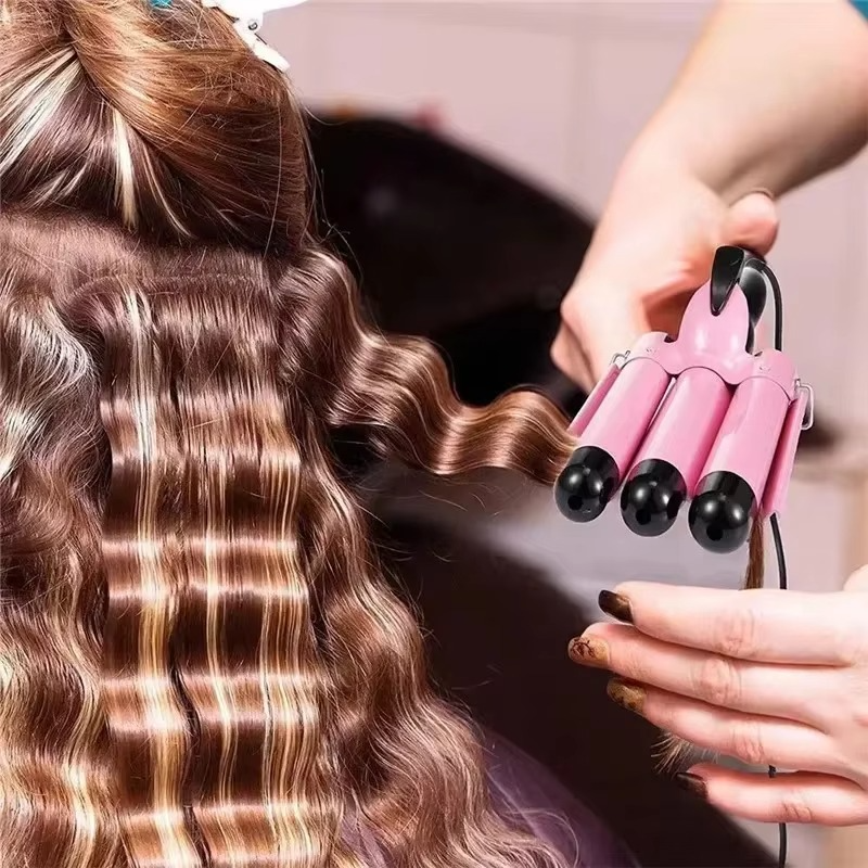 Ceramic 3 Barrel Curling Iron for Salon Curls - Halri