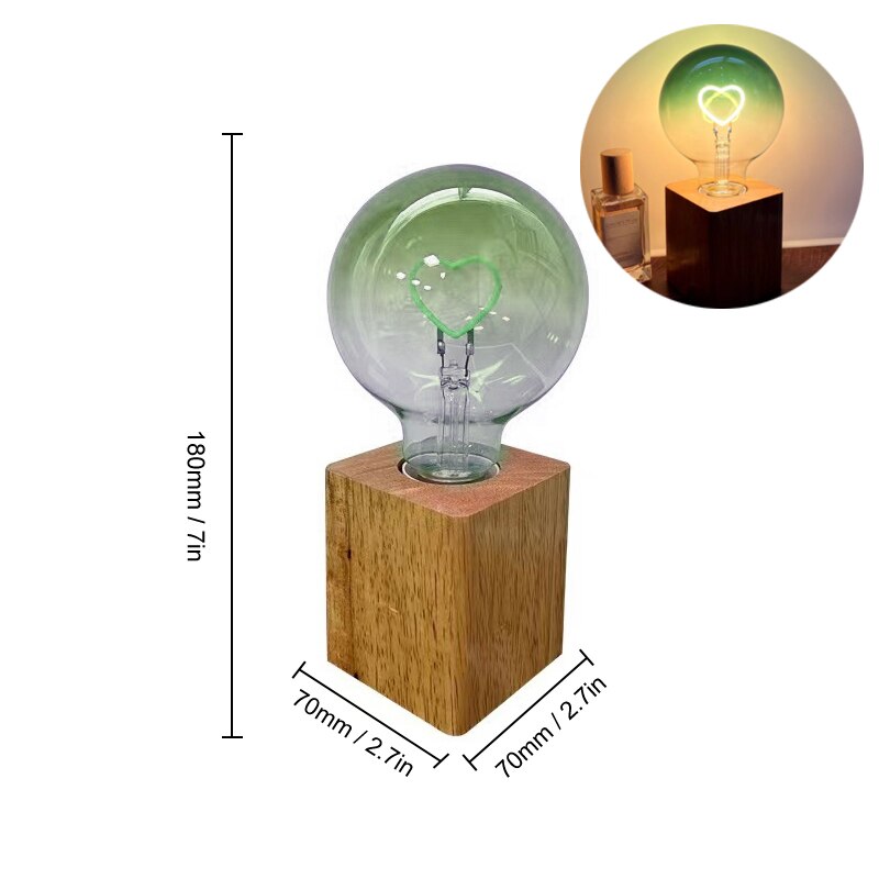 Lampe d'ambiance LED en forme de cœur romantique