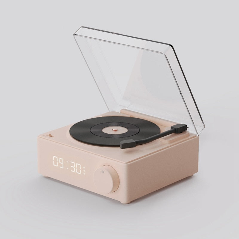 Platine vinyle portable style rétro avec haut-parleur intégré