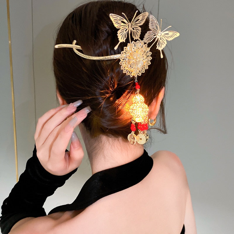 Pince à cheveux papillon lumineuse magnifique