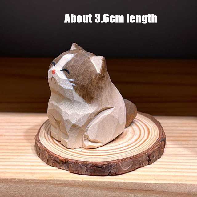 Adorables figurines d'animaux de compagnie en bois fabriquées à la main