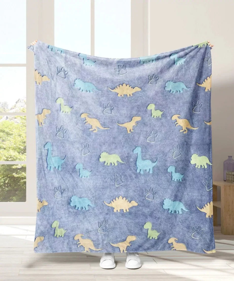 Couverture lumineuse et douce avec motif étoiles et cœurs
