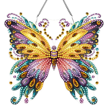 Pendentif décoratif papillon coloré en diamant