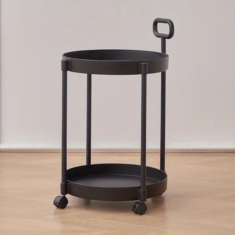 Table portable à 2 niveaux avec roulettes et poignée ergonomique
