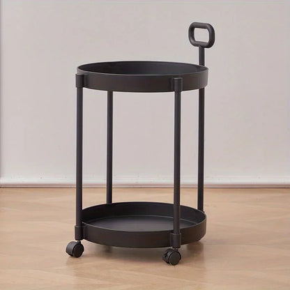 Table portable à 2 niveaux avec roulettes et poignée ergonomique