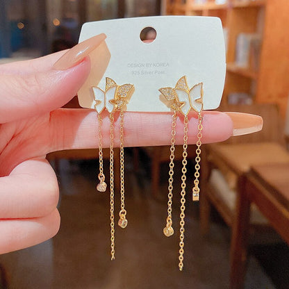Magnifiques boucles d'oreilles pendantes à motif floral