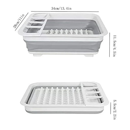 Compact Foldable Dish Drying Rack with Drain - Halri