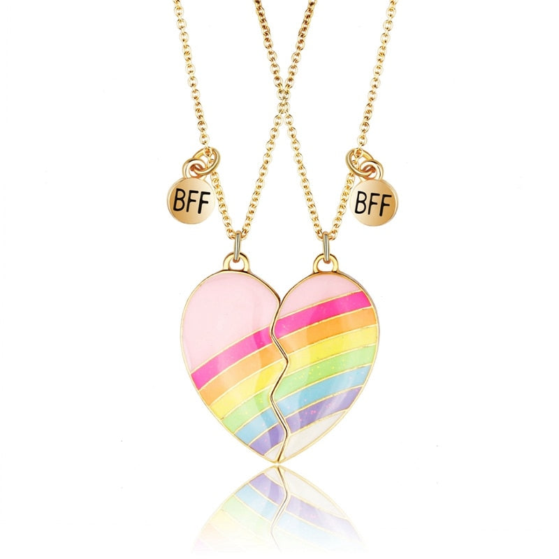 Romantic Silver Heart Lovers Pendant Necklace - Halri